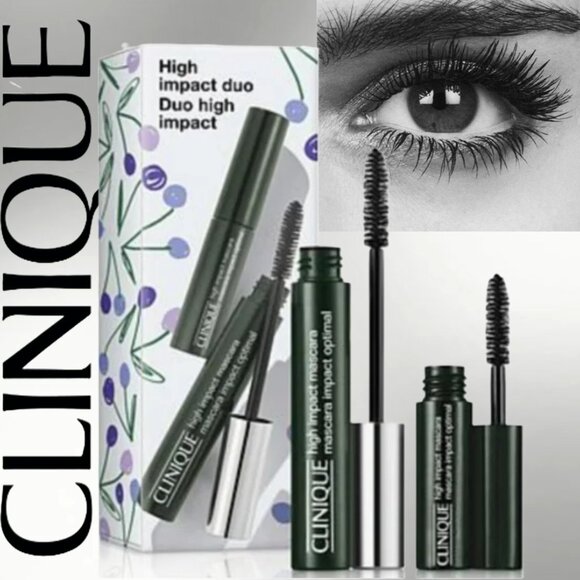 CLINIQUE High Impact Mascara Duo Gift Set ~ 01 Black (7ml & 3.5ml) NIB $39 Value - Picture 1 of 13